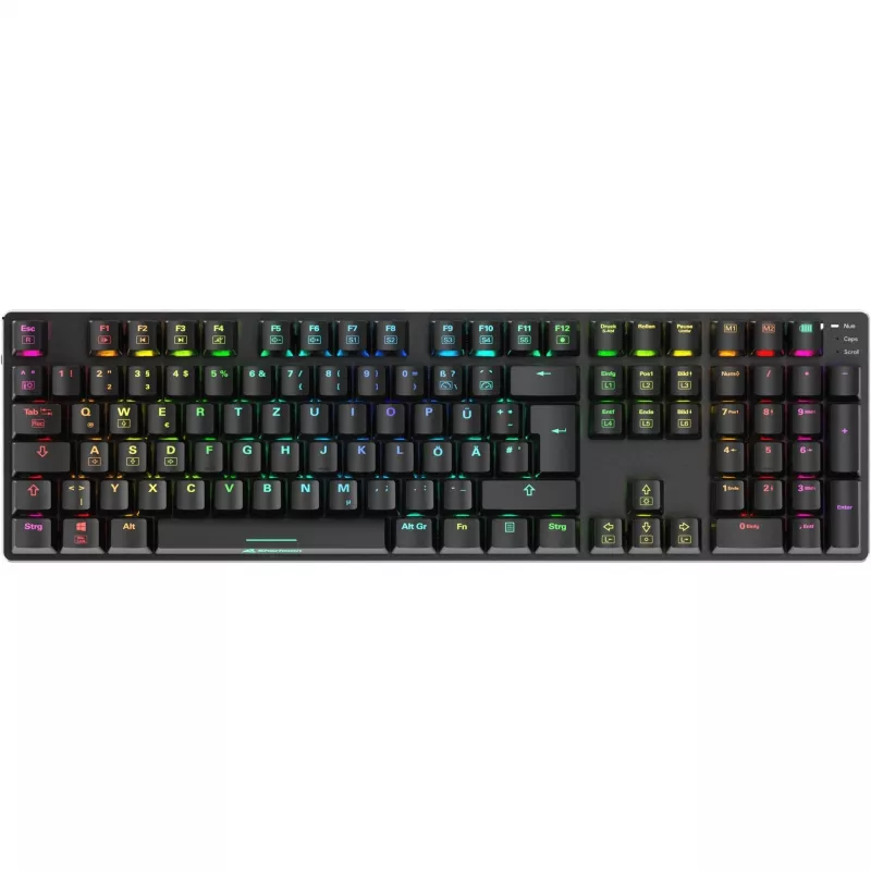 SKILLER SGK36W, Teclado Gaming preto, layout DE, Huano Red