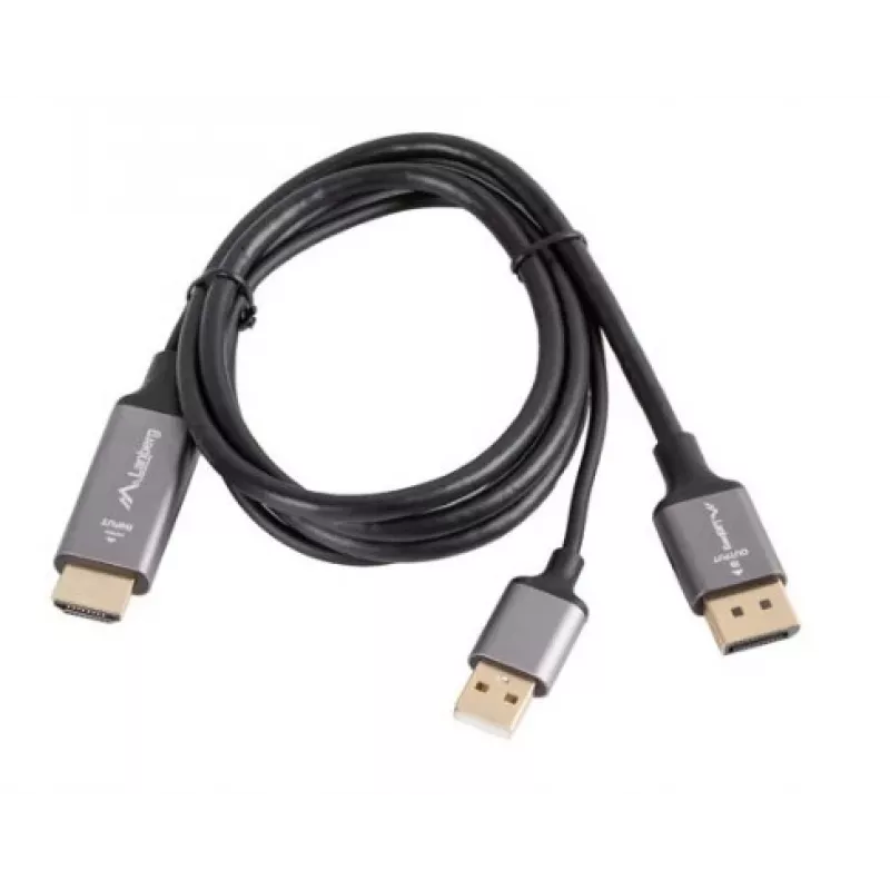 CABO HDMI(M)->DISPLAYPORT(M) 1M 4K PRETO LANBERG