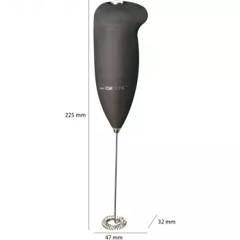Clatronic MS 3089 espumador de leite a pilhas, Preto/Aço inoxidável