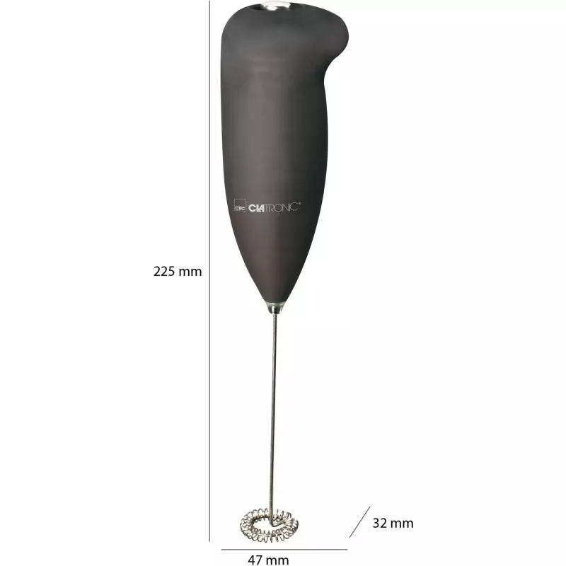 Clatronic MS 3089 Espumador de leite a pilhas, preto/aço inoxidável
