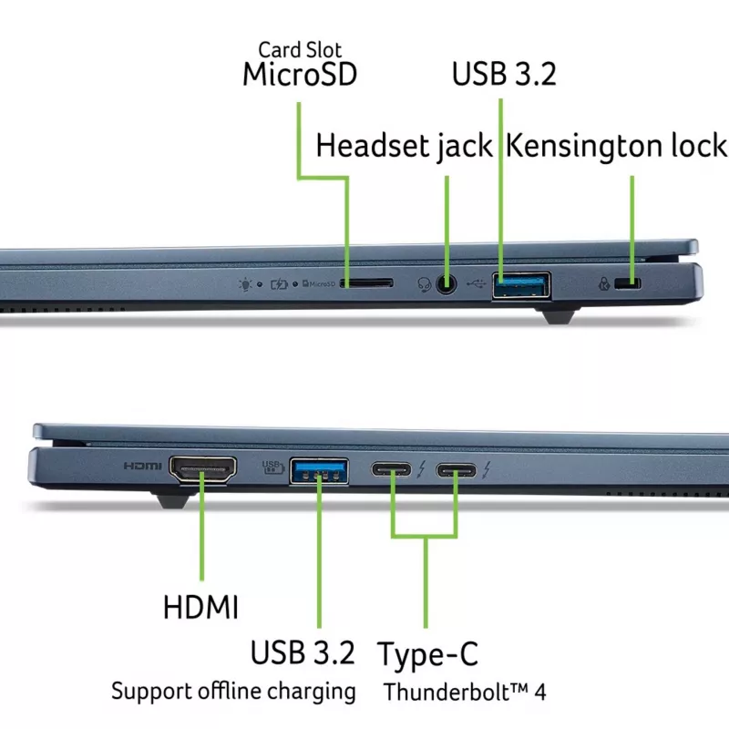 Portátil Acer Swift Go 14 AI NX.JNBEG.001 — Intel Core Ultra 7 256V, 14 polegadas WUXGA, 16 GB LPDDR5, 512 GB SSD, Intel Arc 140V, Windows 11