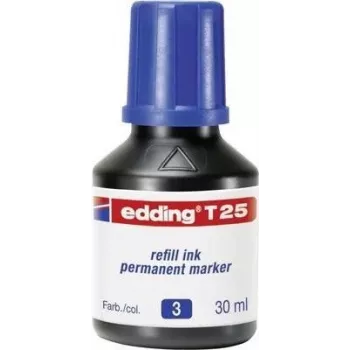 Tinta de recarga para marcador Edding T 25 azul 30 ml compatível com Edding No.1/21/22/25/400/500/550/800/850/3000/3300