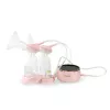 Bomba tira-leite elétrica neno Bella Twin – eletrónica, biberões de 150 ml, 6 níveis de estimulação / 9 de sucção, bateria de iões de lítio USB, rosa/transparente