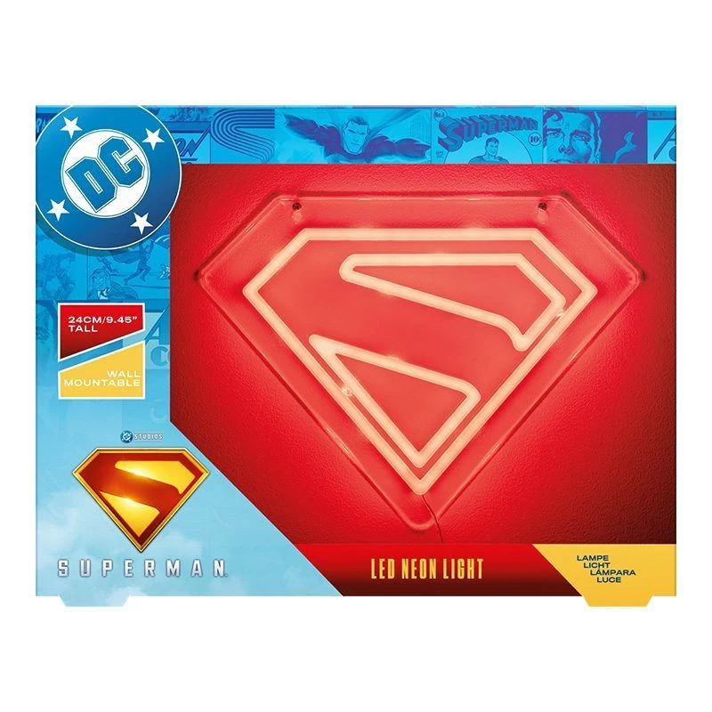 Luz néon LED de parede Paladone Superman PP14478SMTVN, placa decorativa de parede