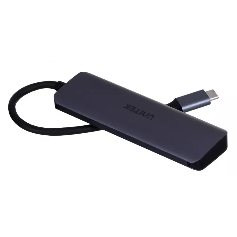 Hub USB UNITEK uHUB Q4 Type-C 5000 Mbit/s cinzento