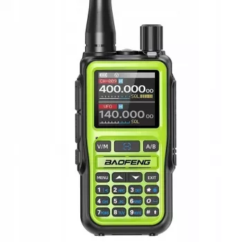 Walkie-talkie Baofeng UV-5R EU com USB-C, Bluetooth, VHF/UHF (136–174 MHz), FM 65–108 MHz, 5 W, 1600 mAh, LCD, lanterna LED