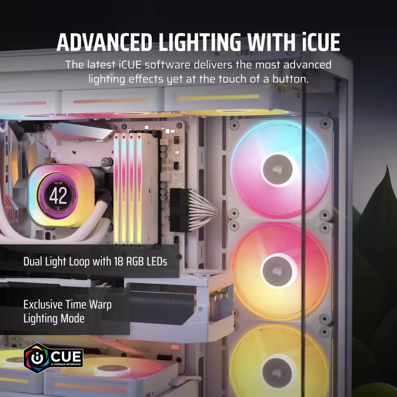 Ventoinha Corsair iCUE LINK LX140-R RGB 14 cm Branca 2000 RPM