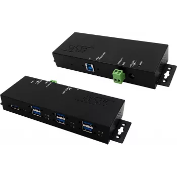 EXSYS EX-1517HMVS Hub USB 3.2 Gen1 metálico gerido de 7 portas com proteção contra sobretensão EDS de 15KV