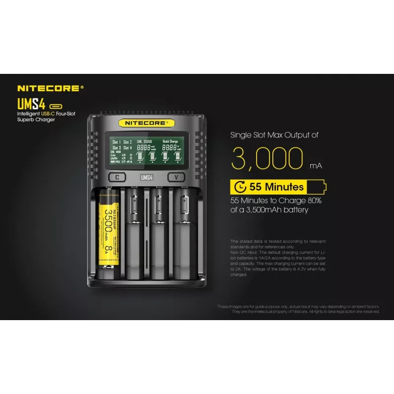 Carregador Nitecore UMS4