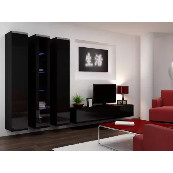 Armário fechado Cama VIGO '180' 180/40/30 preto/preto brilhante