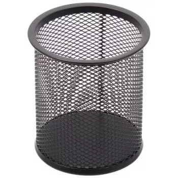 Estojo Forpus, redondo, preto, vazio, metal perfurado 1005-014