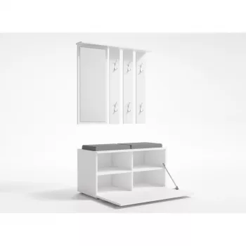 Armário superior para entrada e shop GAR OPAL BIEL — branco, 1 porta de abrir