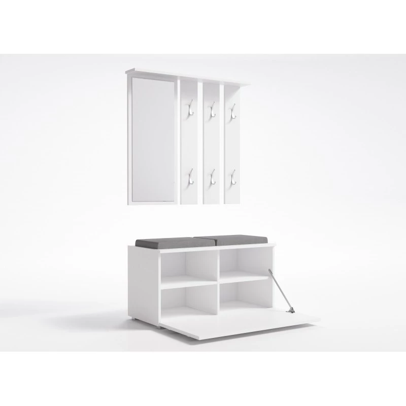 Armário superior para entrada e shop GAR OPAL BIEL — branco, 1 porta de abrir