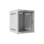 Lanberg WF10-2306-10S armário rack de parede de 10" 6U, 336×280×310 mm, porta de vidro, 20 kg, cinzento (RAL 7035)