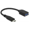 Cabo USB DeLOCK USB 3.1 Gen 2 Type-C/Type-A 0,1 m preto