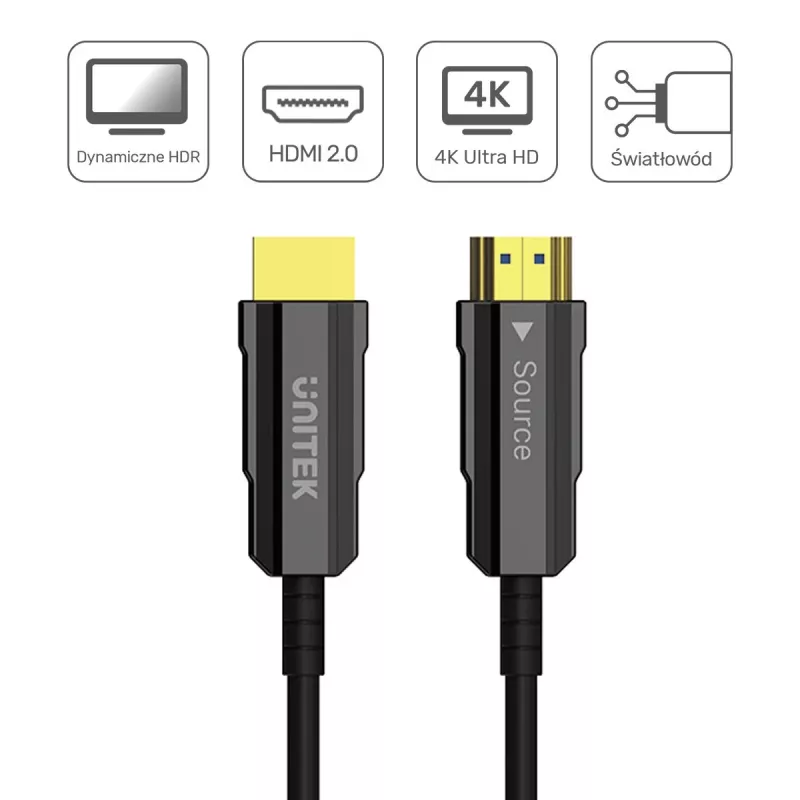 Cabo HDMI UNITEK C11072BK-25M 25 m 18 Gbit/s preto