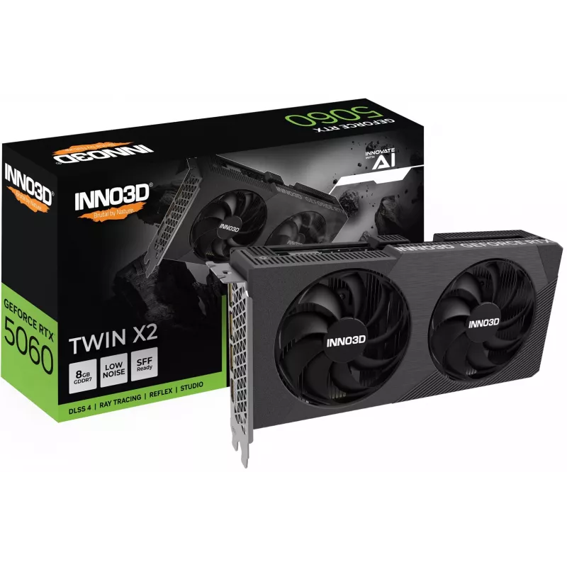 Placa gráfica INNO3D GeForce RTX 5060 Twin X2 8GB GDDR7