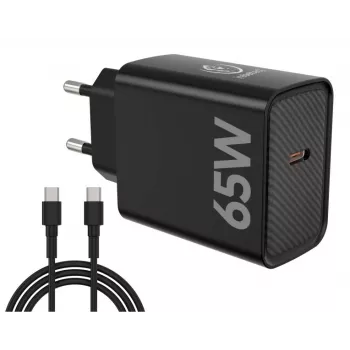 Carregador rápido PD65W USB-C para portáteis, smartphones