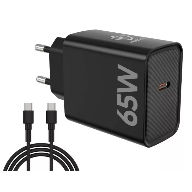 Carregador rápido PD65W USB-C para portáteis, smartphones