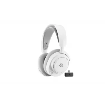 Headset Steelseries Arctis Nova 7P Wireless Gen 2 com fios e sem fios, arco de cabeça, gaming, USB Type-C, Bluetooth, branco