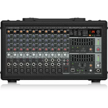 Misturadora de áudio Behringer PMP2000D 14 canais 2000W Preto