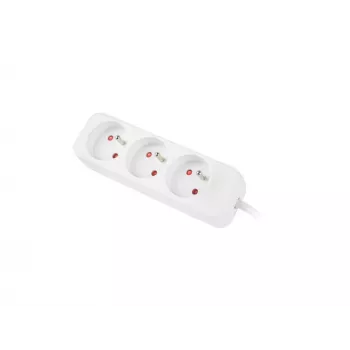 LANBERG PS0-03E-0300-W 3M Branco 3X 230V Extensão elétrica em cobre maciço