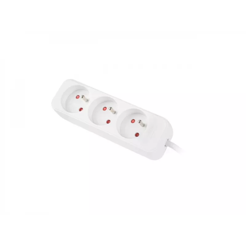 LANBERG PS0-03E-0300-W 3M Branco 3X 230V Extensão elétrica em cobre maciço