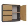 Cómoda Top e Shop Topeshop 1D3S ANT/ART BA KPL — antracite e carvalho, 3 gavetas, corpo em aglomerado