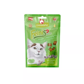 Petiscos para gatos Fox4Pets GRANATAPET FeiniSnack Aves com erva-gata, snack firme e carnudo, 50 g, sem cereais, para gatos adultos