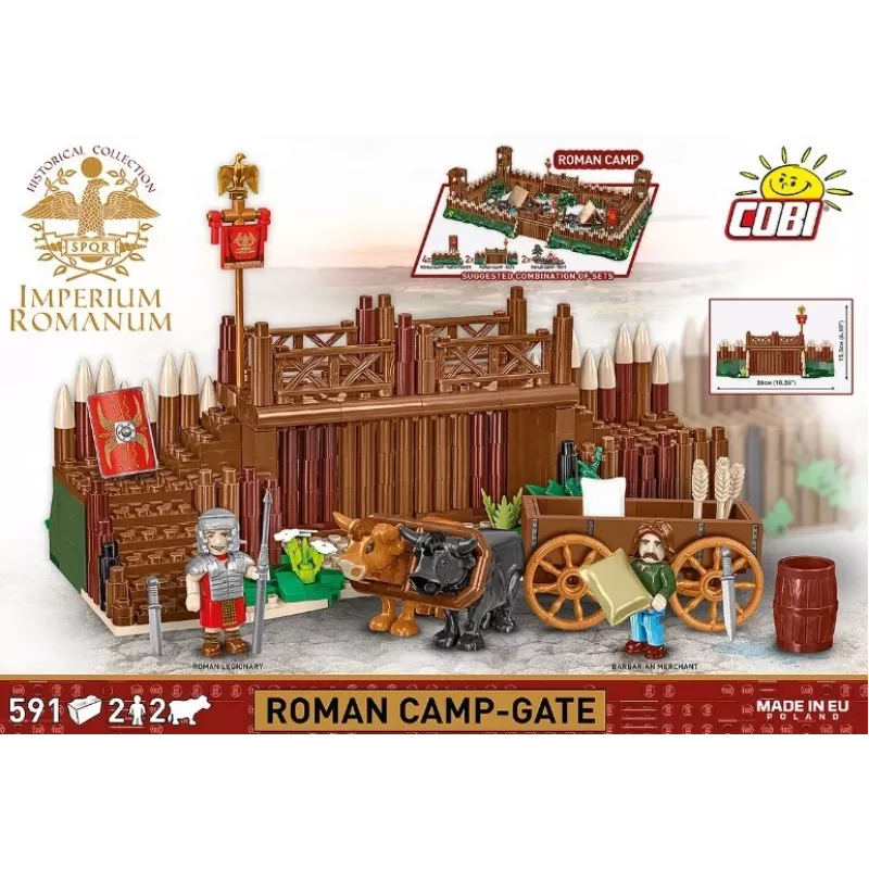 Conjunto de construção Cobi Imperium Romanum — Portão de acampamento romano, 591 peças