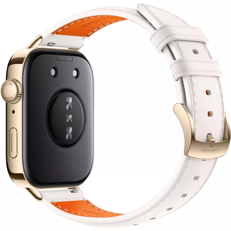 Watch Fit 3 (Solo-B19V), Smartwatch dourado/branco, bracelete de pele em branco