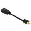 DeLOCK - Adaptador DisplayPort - Mini DisplayPort (M) com bloqueio para DisplayPort (F) - DisplayPort 1.4 - 15 cm - sem halogéneos, suporte 8K - Preto (65978)