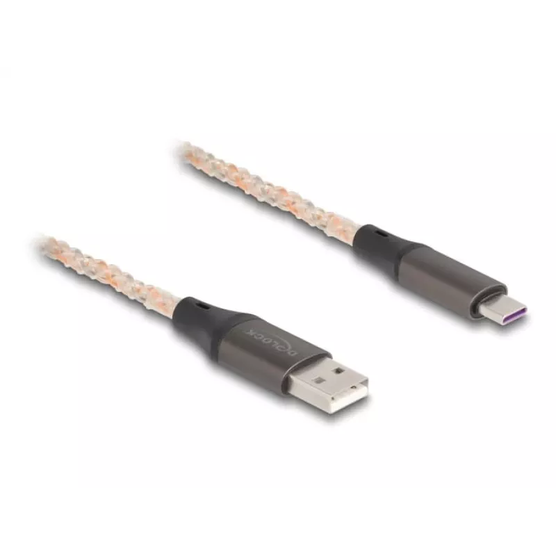 Cabo USB 2.0 DeLOCK Type-A para USB Type-C RGB 1m