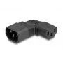 Adaptador de alimentação DeLOCK IEC 60320 C14 para tomada C13 10 A 90° esquerda/direita preto