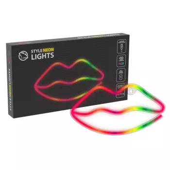 Luzes de néon MANTA SNL61RGB LIPS RGB letreiro decorativo com mudança de cor, modelo SNL61RGB