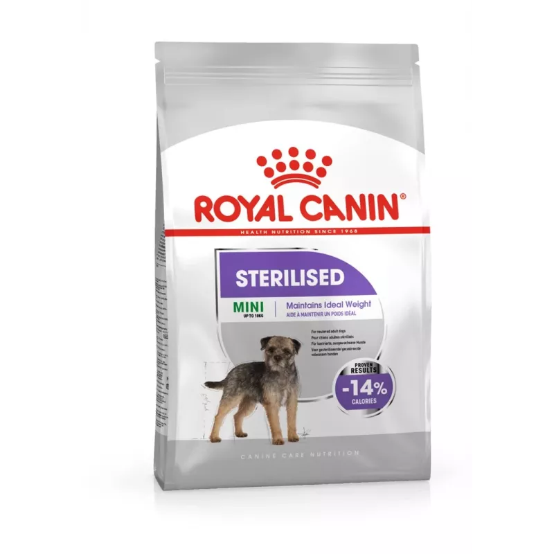 Ração seca para cães Royal Canin Mini Sterilised Care — 3 kg, frango, para raças pequenas esterilizadas (5–10 kg), adultos, 30 % proteína