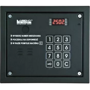 Intercomunicador áudio Laskomex CP-2503R preto com leitor de chave RFID