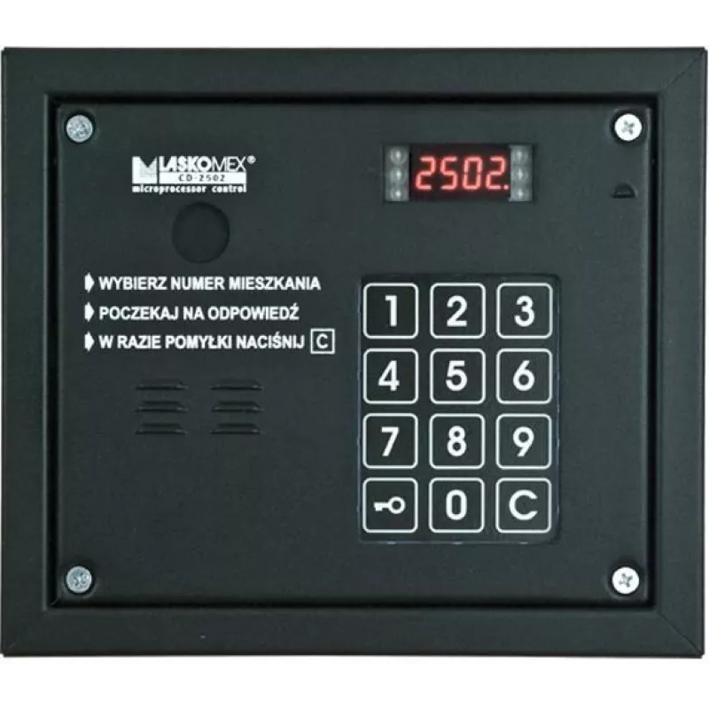 Intercomunicador áudio Laskomex CP-2503R preto com leitor de chave RFID