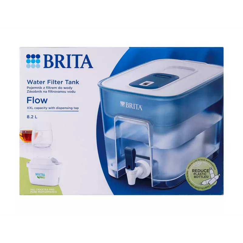 BRITA Flow 1052805 dispensador com filtro de água com cartucho MAXTRA PRO Pure Performance, 8,2 l (5,2 l filtrados), azul