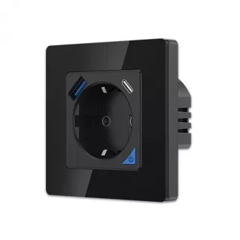 Conjunto de tomada de parede Extralink Smart Life Pro 230V com 1x USB-A e 1x USB-C