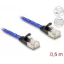 Cabo de rede DeLOCK RJ45 plano Cat.6A 0,5 m azul