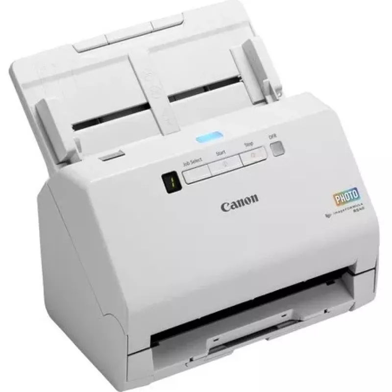 Digitalizador de fotos e documentos Canon imageFORMULA RS40, 600 x 600 DPI, 40 ppm, 30 ppm, tons de cinzento, monocromático, digitalizador de alimentação folha a folha, branco