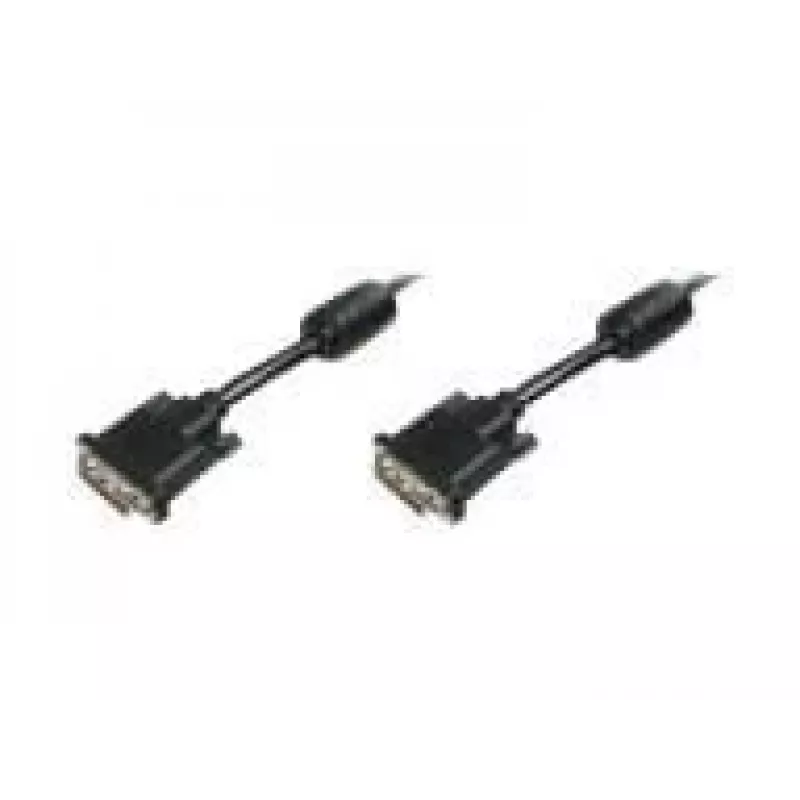DIGITUS - Cabo DVI - Dual Link - DVI-D (M) - DVI-D (M) - 5,0 m - moldado, parafusos de orelhas - preto (AK-320101-050-S)
