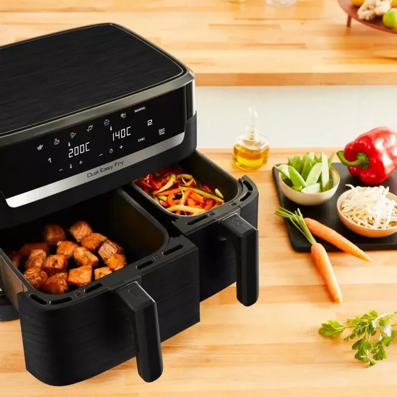 Fritadeira de ar quente Tefal Easy Fry EY901N Double 8,3 L Aparelho independente 2700 W Preto