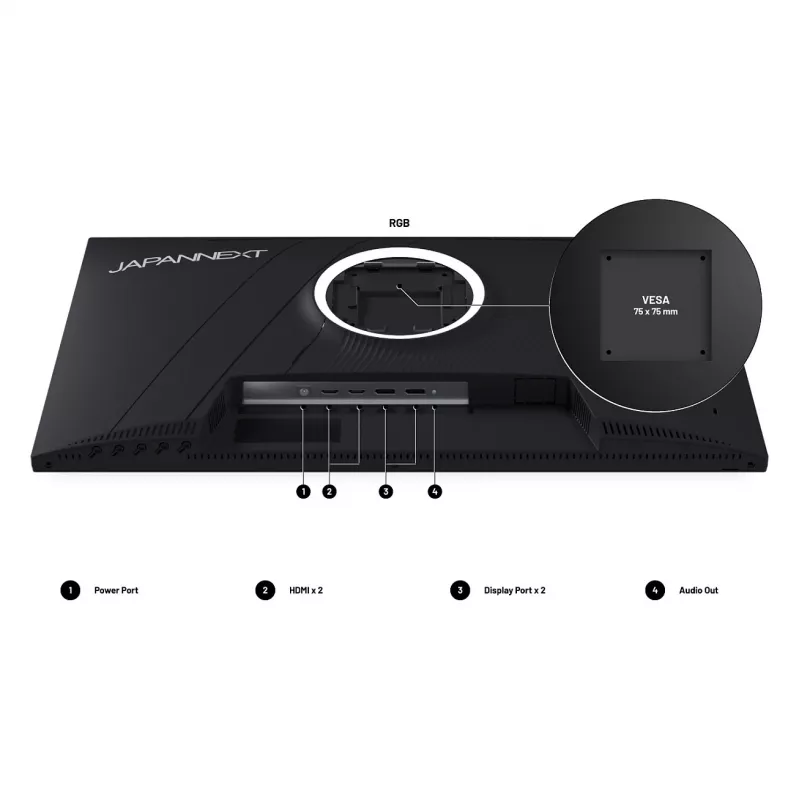 Ecrã de computador JAPANNEXT JN-I270WQHD300F-HSP 68,6 cm (27 polegadas) 2560 x 1440 píxeis Wide Quad HD LED cinzento