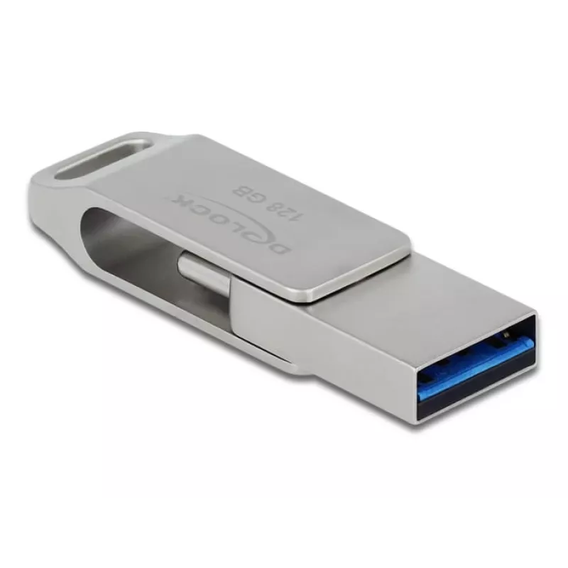 Pen drive DeLOCK 128 GB USB-C Type-A modelo rotativo
