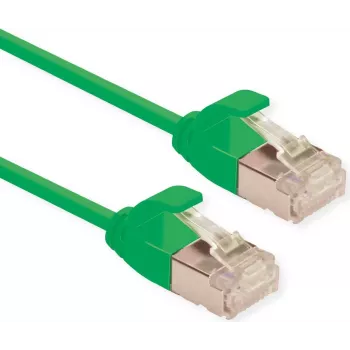 ROLINE Green – cabo de rede – RJ-45 (M) para RJ-45 (M) – 5 m – U/FTP – CAT 6a – isento de halogéneos, moldado, proteção anti-dobra – verde (21.44.3337)