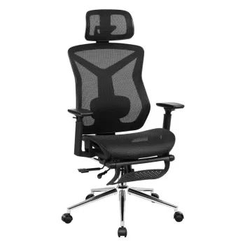 Cadeira giratória mark adler MA-EXPERT 5.7 — cadeira de escritório ergonómica em rede, altura ajustável, apoio de cabeça, braços, apoio de pés, preta
