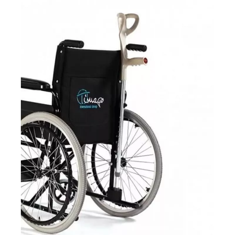 Suporte para muletas, montável na cadeira de rodas