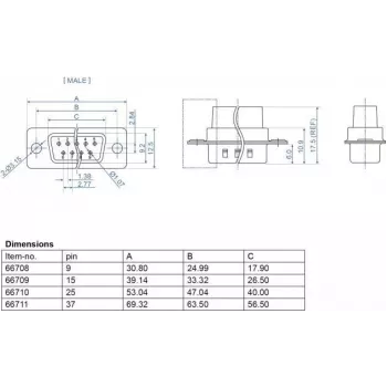 Conector de cabos D-Sub 37 pinos DeLOCK 66711